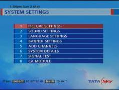 Insat 4A at 83.0 e_indian footprint_TATA-Sky-receiver-System settings menu -18